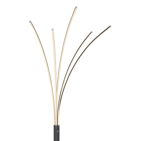 Stojacia lampa kov čierny matný, plast biely, biela, stmievateľná, dotykový stmievač, DxŠxV: 560x600 3