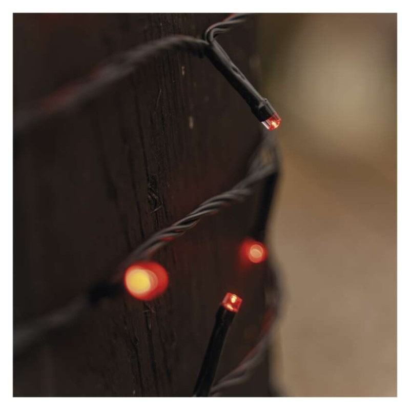 Standard LED spojovacia vianočná reťaz, 10 m, vonkajšia aj vnútorná, červená 5