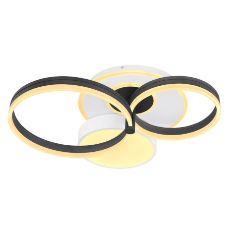 Stropné svietidlo, kov biely/čierny, akryl biely, stmievateľné, prepínanie funkcií nástenným vypínač 12