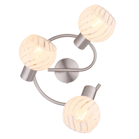 Stropné svietidlo, nikel, sklo priehľadné biele, Ø 280, V: 192, bez žiaroviek 3xE27, max. 40W 230V 6