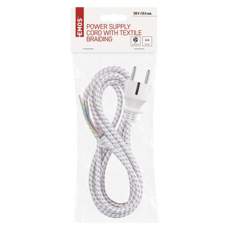 Flexo šnúra opradená 3× 0,75mm2 k žehličke, 2,4m 1