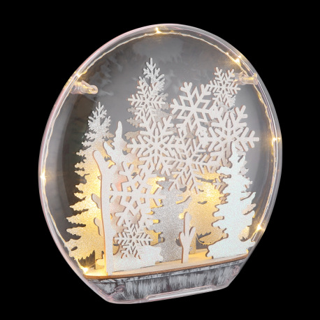 Dekoratívne svietidlo, plast číry, drevo biele, drevo striebornej farby, posuvný vypínač, DxŠxV: 260 14