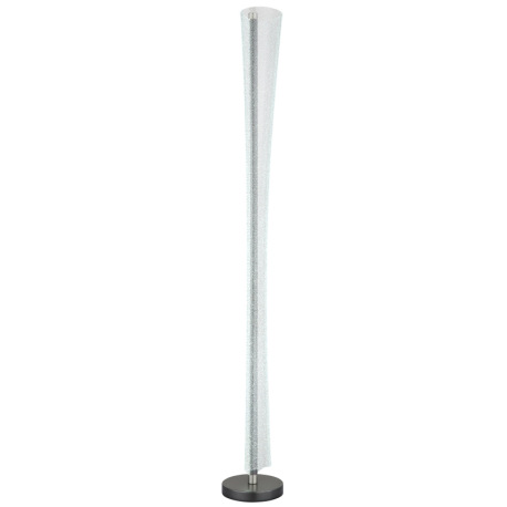 Stojanová lampa, kov antracit a nikel matný, akryl priehľadný so vzduchovými bublinami, nožný spínač 9