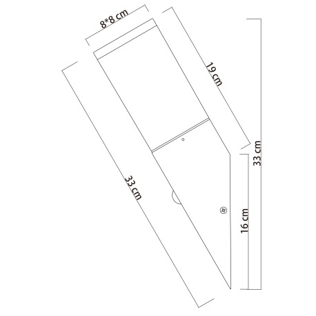 Vonkajšie svietidlo, nerez antracit, plast biely, IP44, ŠxV: 80x330mm, H: 165mm, bez žiarovky 1x E27 7