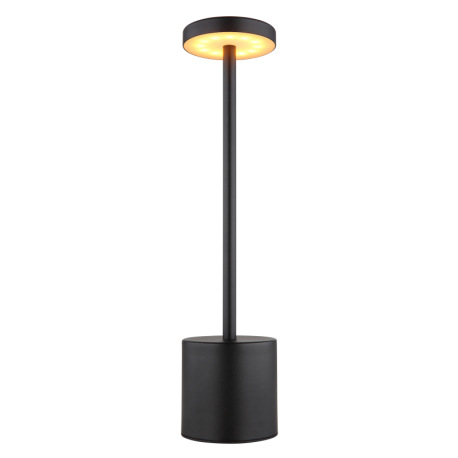 Nabíjateľná stolová lampa, kov čierny matný, plast biely, dotykové zapnutie/vypnutie, plynulé dotyko 4