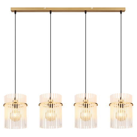 Závesné svietidlo, kov zlatej farby, sklenené tyče biele, priehľadné, kábel PVC čierny, možnosť skrá 5