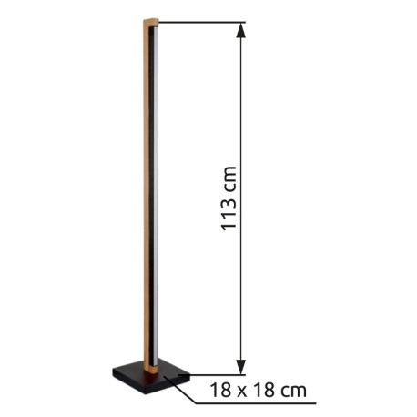 Stojanové svietidlo, kov čierny, drevo tmavohnedé, hliník čierny, plast biely, kábel PVC čierny, vyí 16