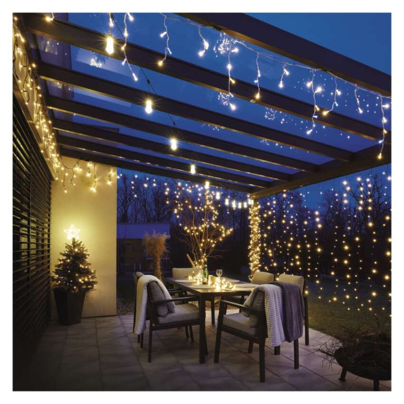 LED svetelná reťaz – 16x párty žiarovky číre, 7,6 m, vonkajšia aj vnútorná, teplá biela 9