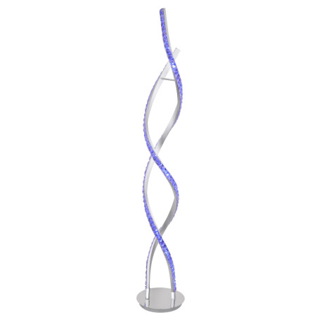 Stojanové svietidlo, chróm, brúsený hliník, K5 krištále priehľadné, stmievateľné, vypínač, diaľkové 7