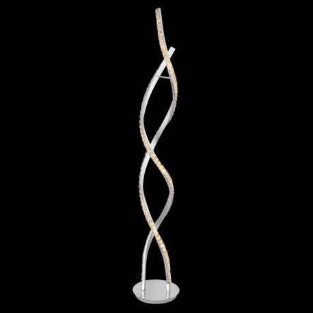 Stojanové svietidlo, chróm, brúsený hliník, K5 krištále priehľadné, stmievateľné, vypínač, diaľkové 15