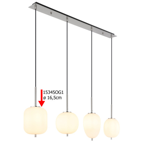 Náhradné sklo biele, Ø 16,5 cm pre 15345-3NO, 15345-3DNO, 15345-4NO, 15345-6NO