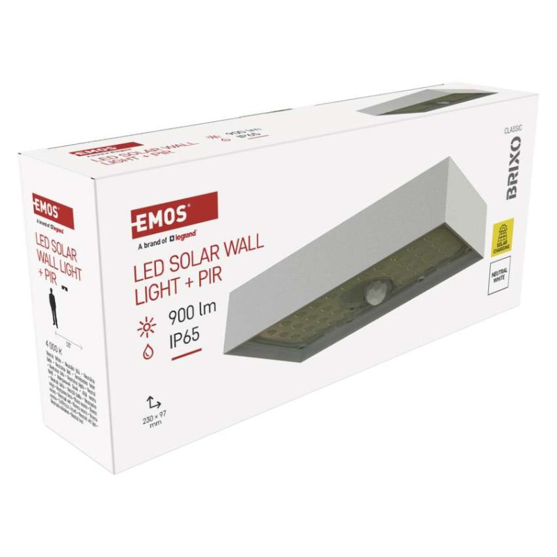 LED solárne svietidlo BRIXO so senzorom pohybu, neutrálna biela 9