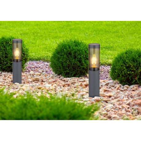 Vonkajšie svietidlo z nehrdzavejúcej ocele antracitovej farby, plast dymovej farby, IP44, ø: 127 mm, 1