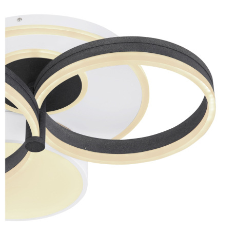 Stropné svietidlo, kov biely/čierny, akryl biely, stmievateľné, prepínanie funkcií nástenným vypínač 11