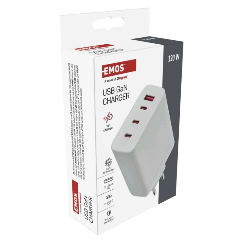 Univerzálny USB adaptér GaN do siete PD 120 W max. 10