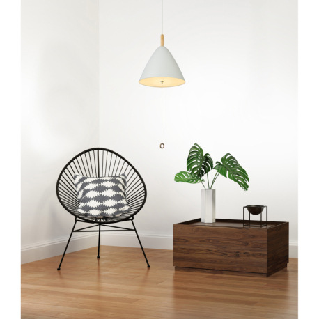 Závesné svietidlo, kov biely, sklo opál, vypínač, Ø330, V:1200, bez žiaroviek 3xE27, max. 60W 230V 5