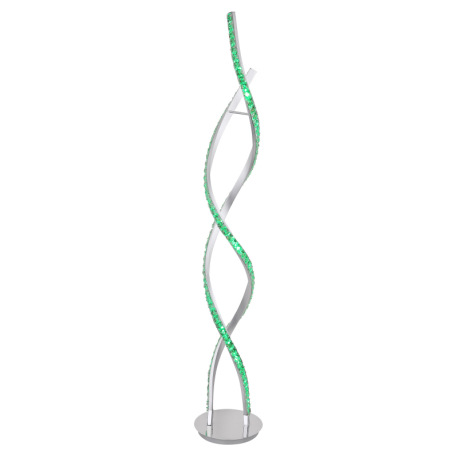 Stojanové svietidlo, chróm, brúsený hliník, K5 krištále priehľadné, stmievateľné, vypínač, diaľkové 20