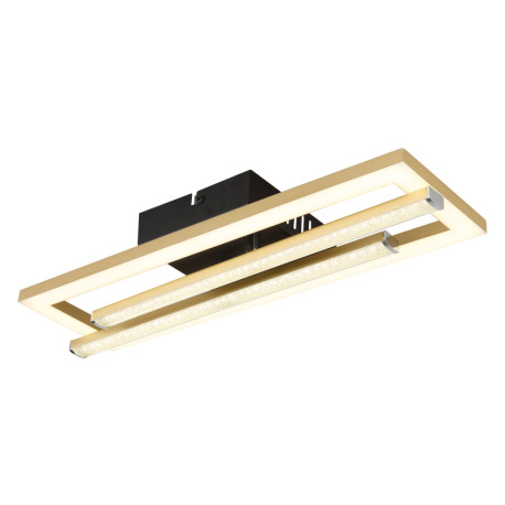 Stropné svietidlo, plast čierny, matný plast zlatej farby, číre plastové krištále, plast biely, polo