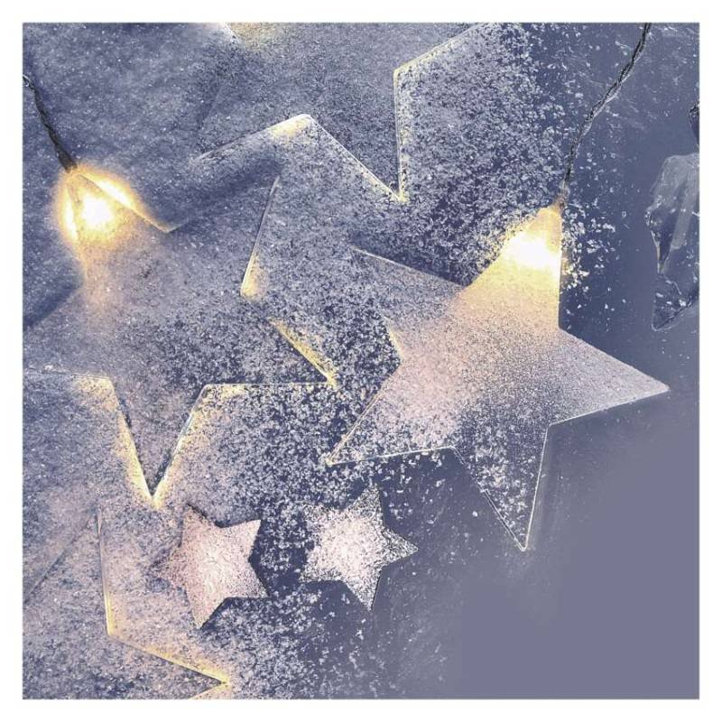 LED vianočný záves – hviezdy, 45x84 cm, vonkajší aj vnútorný, teplá biela 2