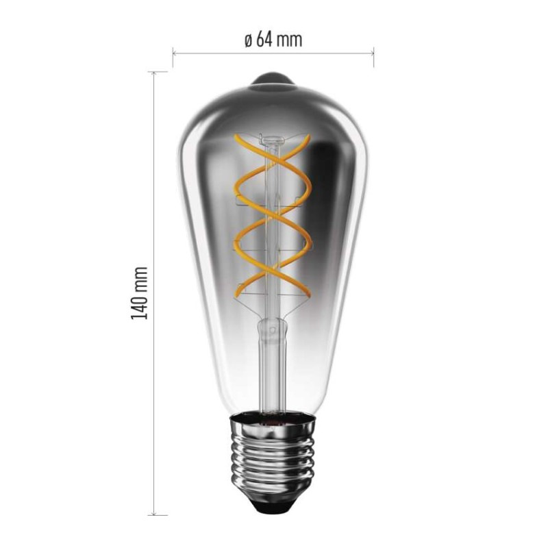 LED žiarovka DECO SMOKED ST64 / E27 / 4,5 W (19 W) / 180 lm / flame