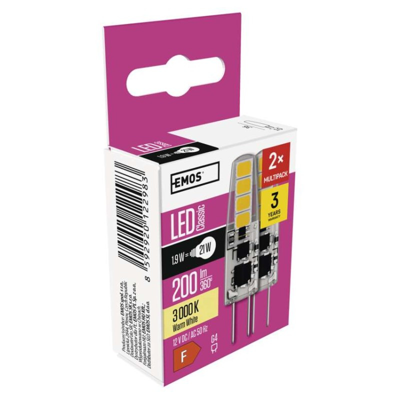 LED žiarovka Classic JC / G4 / 1,9 W (21 W) / 200 lm / teplá biela 10