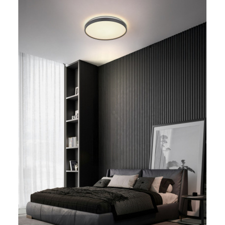 Stropné svietidlo, kov biely matný, plast sivý tmavý/biely, ø: 480mm, V: 55mm, LED 24W 230V, zdroj 3 1