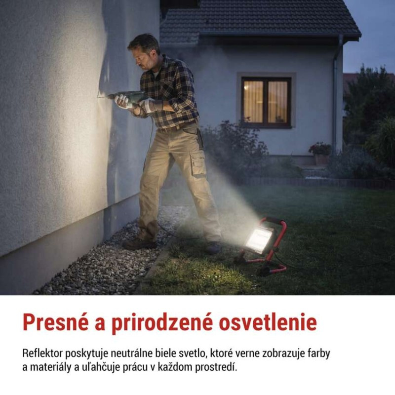 LED reflektor ELION 50W, červeno-čierny, IP65, 8000 lm, neutrálna biela 9