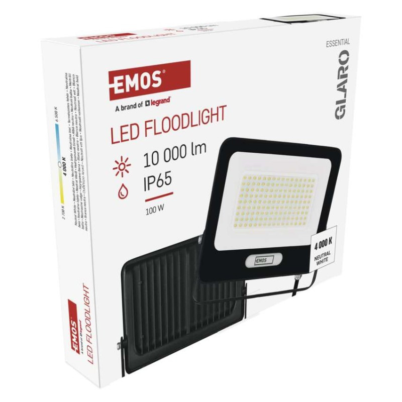 LED reflektor GLARO 100W, čierny, IP65, 10000 lm, neutrálna biela 13