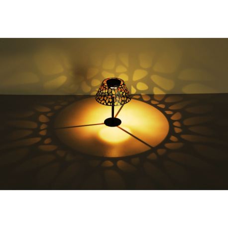 Solárne svietidlo, kov strieborný antik, zlatý, čierny, s dekoratívnym dierovaním, zapichovací hrot 11