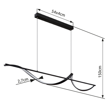 Závesné svietidlo, kov čierny, hliník čierny matný, silikón biely, kábel PVC čierny, možnosť nastave 18