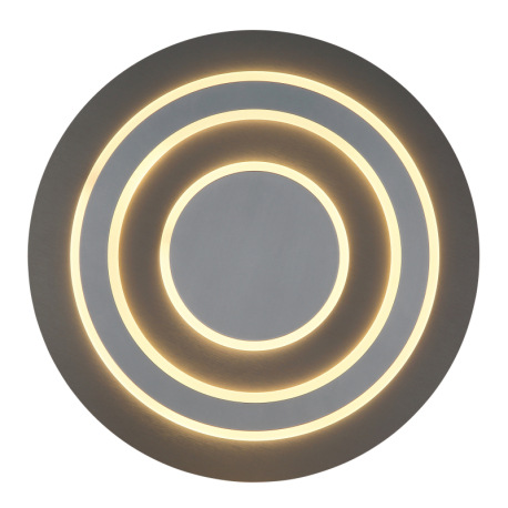 Stropné svietidlo, kov antracit brusený, sivý kov brúsený, akryl biely, ø: 480mm, V: 52mm, vrátane L 3