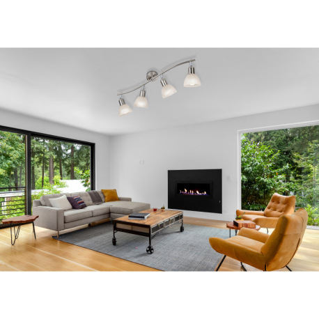 Stropné svietidlo, kov nikel matný, sklo biele, otočné ŠxV: 700x168mm, vrátane žiaroviek 4xE14 LED 5 1