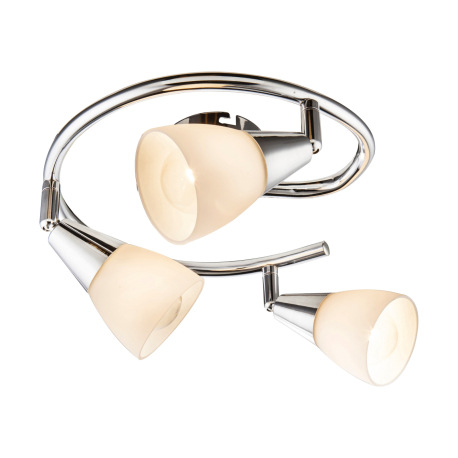 Stropné svietidlo, chróm, sklo biele, Ø 250, V: 150, bez žiaroviek 3xE14, max. 40W 230V.