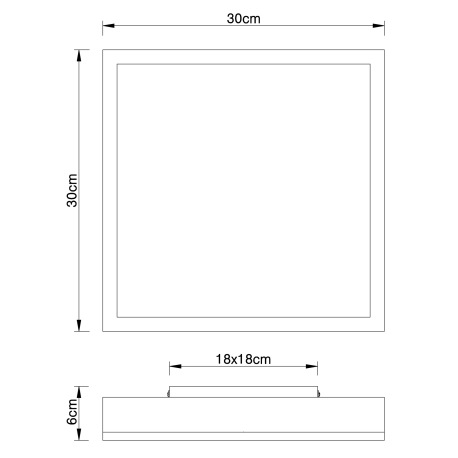Stropné svietidlo, hliník, grafit, MDF imitácia dreva, akryl biely, rám imitácia dubu, DxŠxV:300x300 19