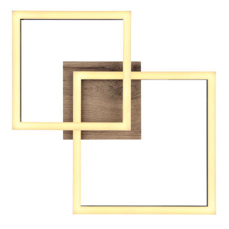 Stropné svietidlo kov čierny matný, MDF, imitácia tmavého dreva, plast biely, otočné, DxŠxV: 530x380 4