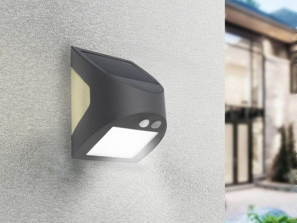 LED šedé nástenné solárne svietidlo 3W / 3000K / 4000K - LS225 6