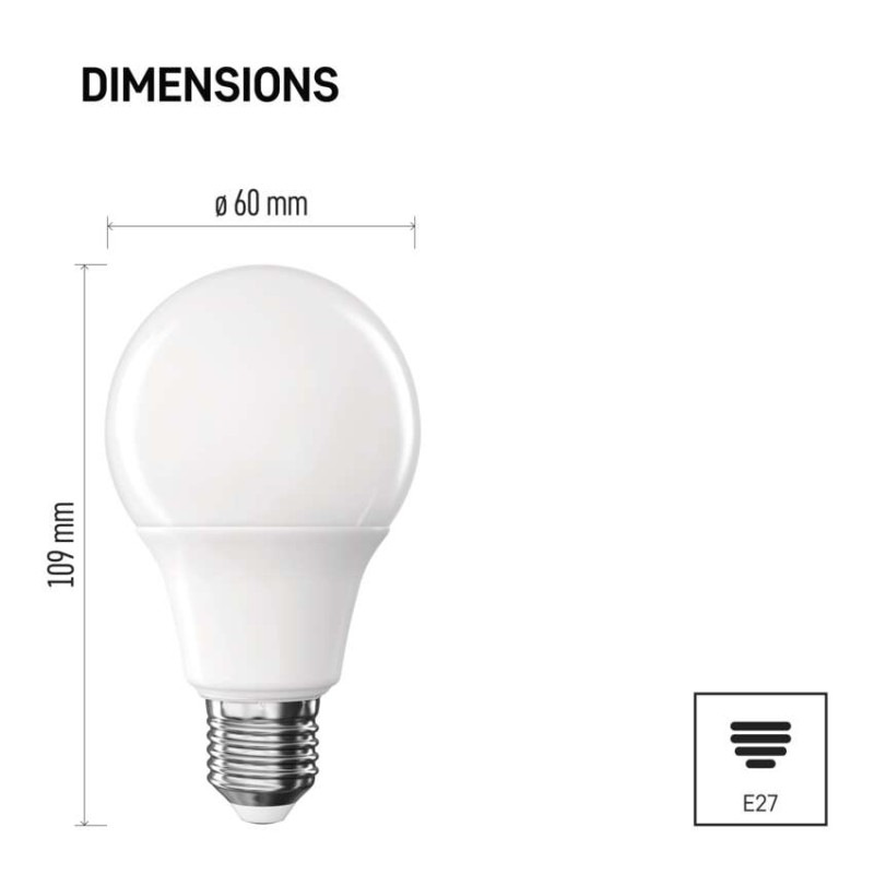 LED žiarovka Classic A60 / E27 / 9,5 W (75 W) / 1055 lm / Neutrálna biela 2