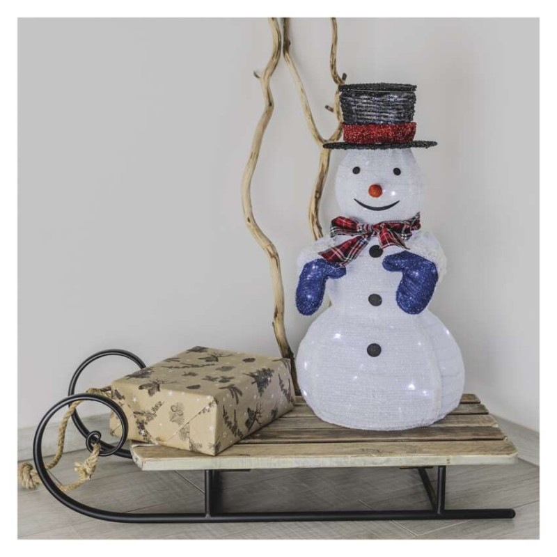 LED skladací snehuliak, 60 cm, vonk./vnút., studená biela 3