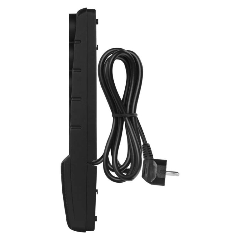 Prepäťová ochrana – 5 zásuviek, 1,5m, čierna 1