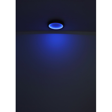 Stropné svietidlo, kov čierny matný, MDF so vzhľadom dreva, plast opál, stmievateľné, niekoľko úrovn 16