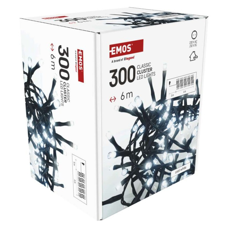 LED vianočná reťaz – ježko, 6 m, vonkajšia aj vnútorná, studená biela, časovač 9