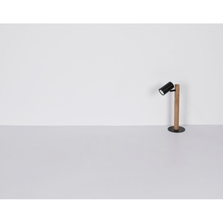 Nástenné svietidlo, drevo tmavohnedé, kov čierny, DxŠxV:340x100x220mm, bez žiaroviek 2x GU10, max. L 8