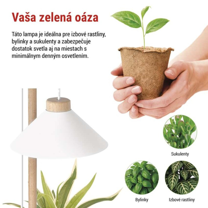 LED GROW pestovateľská lampa 7 W, časovač, biela 7