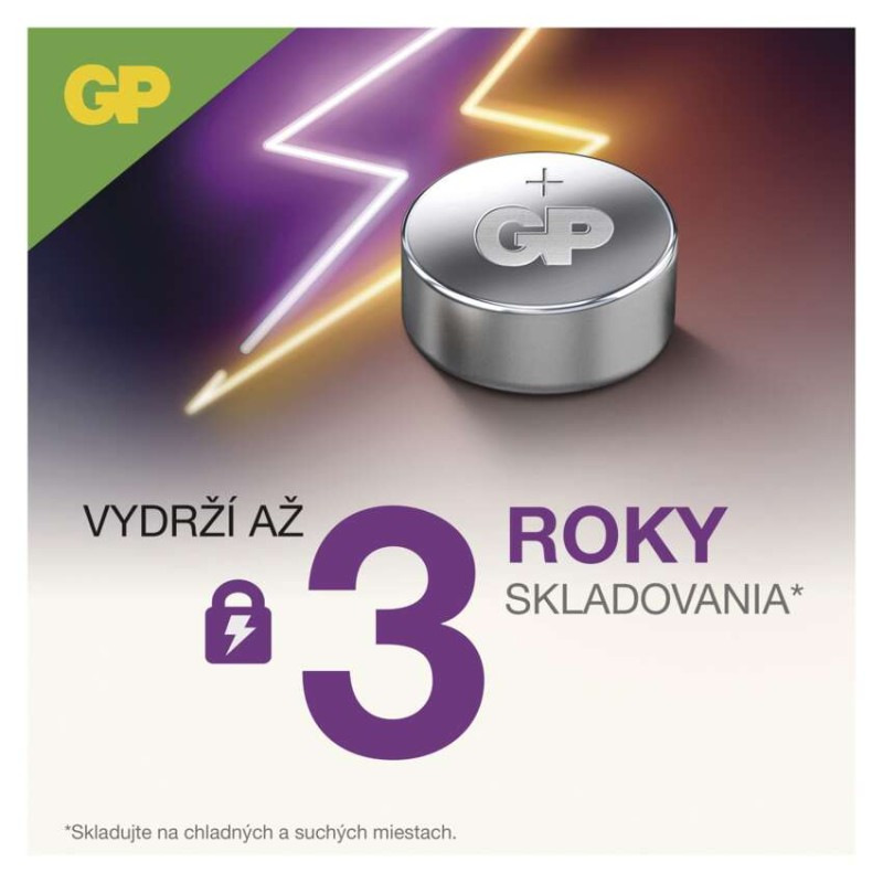 Alkalická gombíková batéria GP LR44 (A76F) 1