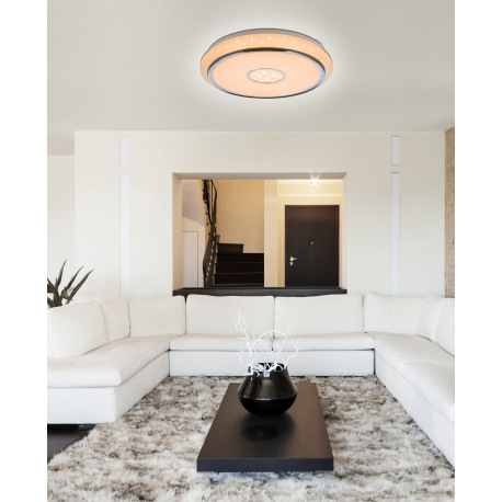 Stropné svietidlo, plast biely chróm, plast satinovaný, krištál akrylový, trblietavý efekt, 200-3100 1