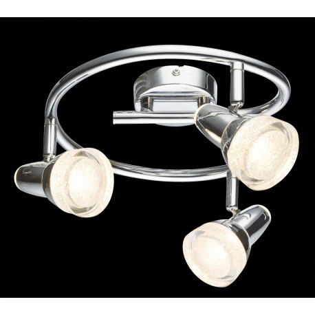 Stropné svietidlo, kov, chróm, plast, chróm, sklenené kryštály číre, Ø: 250, V: 170, vrátane 3xLED 4 3