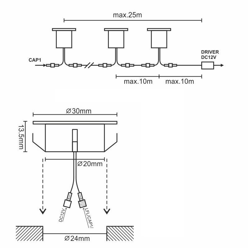 LED vonkajšie podlahové svietidlo 0,6W / IP67 FL102 / 4000K - LFL121 5