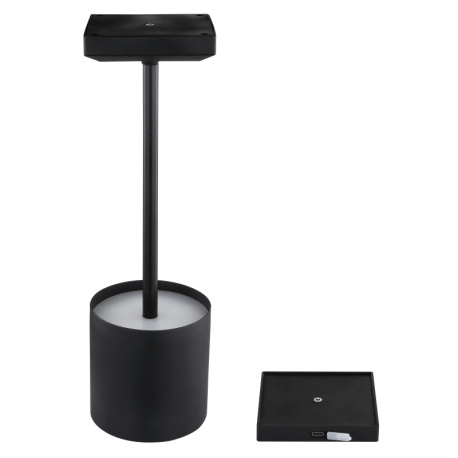 Stolná lampa, plast/kov čierny matný, plast biely, dotykové zapnutie/vypnutie, plynulý dotykový stmi 15