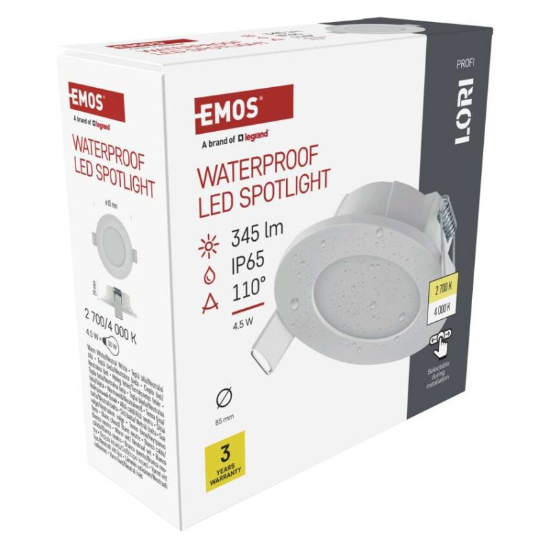LED bodové svietidlo LORI 4,5W 345LM IP65 CCT bielá 14