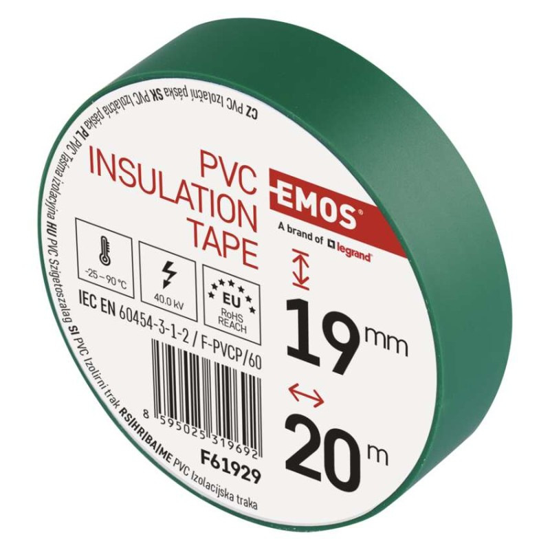 Izolačná páska PVC 19mm / 20m zelená 3